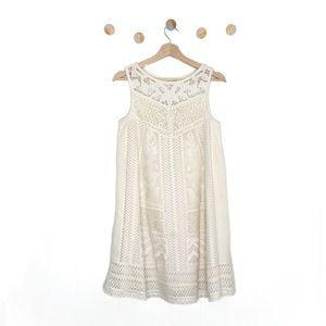 Anthropologie Vanessa Virginia Cottonwood Swing Dress Lace Ivory